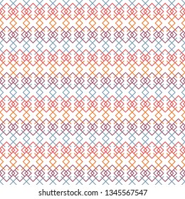 Ethnic, tribal seamless surface pattern. Embroidery ornament. Folk background. Repeated geometric symbols motif. Folkloric wallpaper. Delicate digital paper, textile print. Vector art / illustration