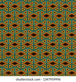 Ethnic, tribal seamless surface pattern. Native americans style background. Repeated diamond, triangles ornament. Geometric figures motif. Boho chic digital paper, textile print. Modern geo wallpaper.