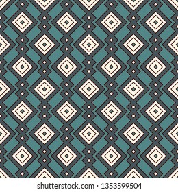 Ethnic, tribal seamless surface pattern. Repeated diamonds and rhombuses motif. Folk background.