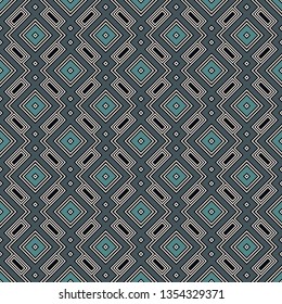 Ethnic, tribal seamless surface pattern. Repeated diamonds and rhombuses motif. Folk background. Folkloric wallpaper. Geometric ornament. Geo digital paper, textile print. Vector art