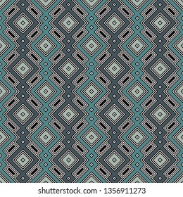 Ethnic, tribal seamless surface pattern. Repeated diamonds and rhombuses motif. Folk background. Folkloric wallpaper. Geometric ornament. Geo digital paper, textile print. Vector art