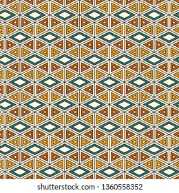 Ethnic, tribal seamless surface pattern. Native americans style background. Repeated diamond, triangles ornament. Geometric figures motif. Boho chic digital paper, textile print. Modern geo wallpaper.