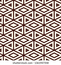 Ethnic, tribal seamless surface pattern. Native americans style background. Repeated diamond, triangles ornament. Geometric figures motif. Boho chic digital paper, textile print. Modern geo wallpaper.