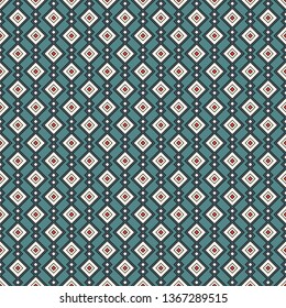 Ethnic, tribal seamless surface pattern. Repeated diamonds and rhombuses motif. Folk background. Folkloric wallpaper. Geometric ornament. Geo digital paper, textile print. Vector art