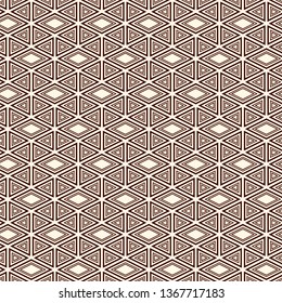 Ethnic, tribal seamless surface pattern. Native americans style background. Repeated diamond, triangles ornament. Geometric figures motif. Boho chic digital paper, textile print. Modern geo wallpaper.