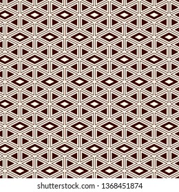 Ethnic, tribal seamless surface pattern. Native americans style background. Repeated diamond, triangles ornament. Geometric figures motif. Boho chic digital paper, textile print. Modern geo wallpaper.