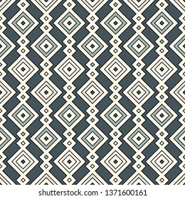 Ethnic, tribal seamless surface pattern. Repeated diamonds and rhombuses motif. Folk background. Folkloric wallpaper. Geometric ornament. Geo digital paper, textile print. Vector art