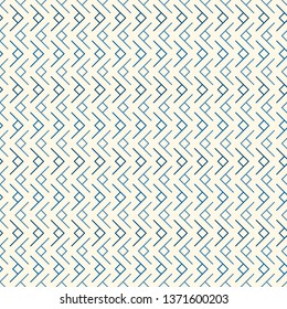 Ethnic, tribal seamless surface pattern. Repeated symbols background. Minimalist ornament. Geometric figures motif. Geo abstract wallpaper. Digital paper, textile print. Vector art / illustration