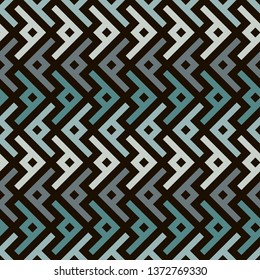 Ethnic, tribal seamless surface pattern. Repeated symbols background. Ancient folk ornament. Geometric figures motif. Geo abstract wallpaper. Digital paper, textile print. Vector art / illustration