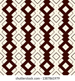 Ethnic, tribal seamless surface pattern. Repeated diamonds and squares motif. Folk background. Folkloric wallpaper. Geometric ornament. Geo digital paper, textile print. Vector art