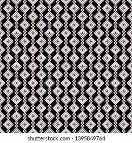 Ethnic, tribal seamless surface pattern. Repeated diamonds and rhombuses motif. Folk background. Folkloric wallpaper. Geometric ornament. Geo digital paper, textile print. Vector art
