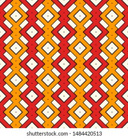 Ethnic, tribal seamless surface pattern. Repeated diamonds and squares motif. Folk background. Folkloric wallpaper. Geometric ornament. Geo digital paper, textile print. Vector art
