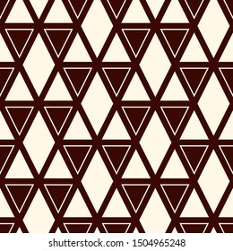 Ethnic, tribal seamless surface pattern. Native americans style background. Repeated triangles ornament. Pyramid motif. Boho chic digital paper, textile print. Modern geometric abstract wallpaper.
