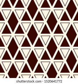 Ethnic, tribal seamless surface pattern. Native americans style background. Repeated triangles ornament. Pyramid motif. Boho chic digital paper, textile print. Modern geometric abstract wallpaper.