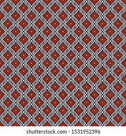 Ethnic, tribal seamless surface pattern. Repeated diamonds and rhombuses motif. Folk background. Folkloric wallpaper. Geometric ornament. Geo digital paper, textile print. Vector art