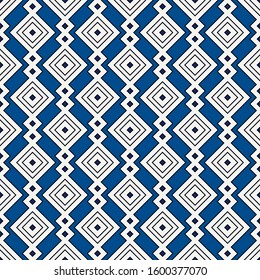Ethnic, tribal seamless surface pattern. Repeated diamonds and rhombuses motif. Folk background. Folkloric wallpaper. Geometric ornament. Geo digital paper, textile print. Vector art