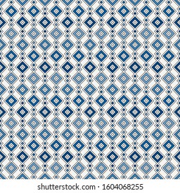 Ethnic, tribal seamless surface pattern. Repeated diamonds and rhombuses motif. Folk background. Folkloric wallpaper. Geometric ornament. Geo digital paper, textile print. Vector art