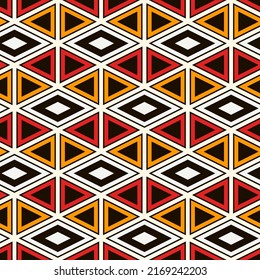 Ethnic, tribal seamless surface pattern. Native americans style background. Repeated diamond, triangles ornament. Geometric figures motif. Boho chic digital paper, textile print. Modern geo wallpaper.
