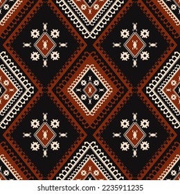 Patrón étnico tribal en el suroeste. Vector de la etnia tribal azteca forma de rombo geométrico Navajo sin fisuras fondo de patrón. Patrón geométrico étnico tribal para tela, elementos de decoración interior del hogar.
