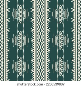 Patrón de franjas tribales étnicas. Vector étnico tribal azteca rayas sin fisuras. Patrón étnico contemporáneo de color blanco-verde para tela, textil, elementos de decoración del hogar, tapicería, envoltura.