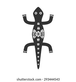 Ethnic tribal totem animal with patterns and ornaments. Lizard. Reptile.
