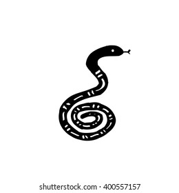 Ethnic tribal totem snake with patterns and ornaments