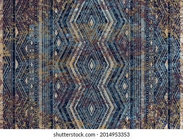 Ethnic tribal vector background with decorative folk elements. 