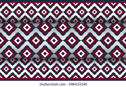 Antecedentes de vectores étnicos tribales. patrón transparente tradicional, Diseño para fondo, papel pintado, Batik, tela, alfombra, ropa, envoltura y textil.Ilustración vectorial.