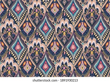 Ethnic tribal vector texture ornament, seamless pattern print for your design