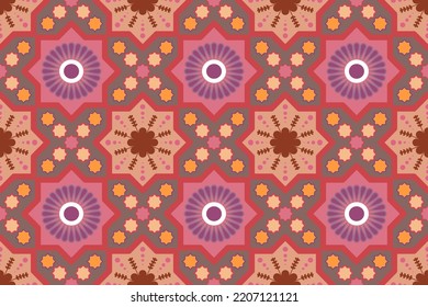 Ornamento étnico tribal de textura vectorial, patrón oriental de ikat, alfombra, papel pintado, ropa, envoltura, batismo, tela, baldosas de suelo, iluminación vectorial.