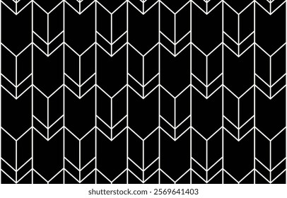 Ethnic tribal ิblack and white line background. Seamless tribal pattern, folk embroidery, tradition geometric ornament. Traditional design for fabric, textile, print, rug, paper