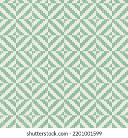 Ethnic tribal zig zag and rhombus seamless diamond fair isle green pattern. Vector illustration for beauty fashion design. Black white colors. Vintage stripe style.