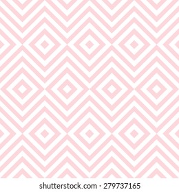 Ethnic tribal zig zag and rhombus seamless pattern. Vector illustration for beauty fashion design. Pink white colors. Vintage stripe style.