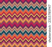 Ethnic tribal zigzag pattern. Repeating and editable vector file. Flat seamless repeating pattern. Can use as background, print, fashion fabric, wallpaper, wrapping paper, etc.