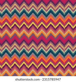 Ethnic tribal zigzag pattern. Repeating and editable vector file. Flat seamless repeating pattern. Can use as background, print, fashion fabric, wallpaper, wrapping paper, etc.