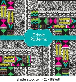 Ethnic Tribes Patterns Ornament.  Native colorful vector Illustration.