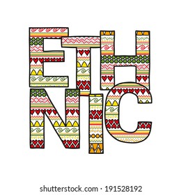 Ethnic typography with abstract pattern
