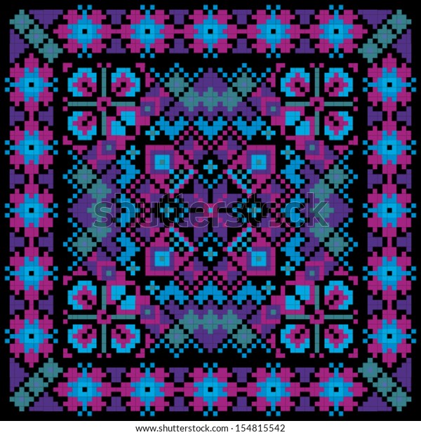 Ethnic Ukrainian Mosaic Ornamental Background Vector Stock Vector ...