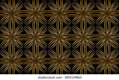Ornamento étnico único. Textura con un patrón oro grande basado en África, México, India. Fondo geométrico negro para papel pintado, papel de envoltura, textil, tela, sitio web, decoración de vidrio manchado.