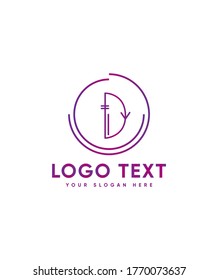 Ethnische, einzigartige Schreibweise Typ D Logo-Vorlage, Vektorlogo für Unternehmen und Firmenidentität 