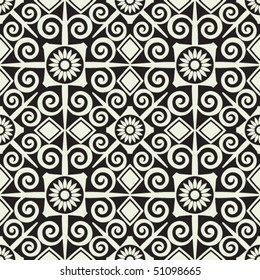 ethnic vector background, seamless image