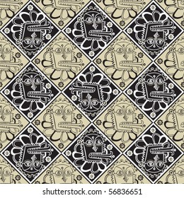 ethnic vector background, seamless image