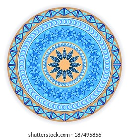 Ethnic vector borders. Round ornament. 