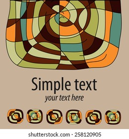 Ethnic vector card template. Youth background. Invitation or greeting card. Abstract ornament.
