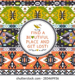 Ethnic vector colorful pattern in mexican style