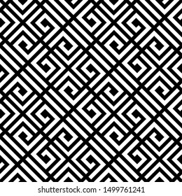 Ethnic vector geometric seamless pattern. Monochrome stylish texture.