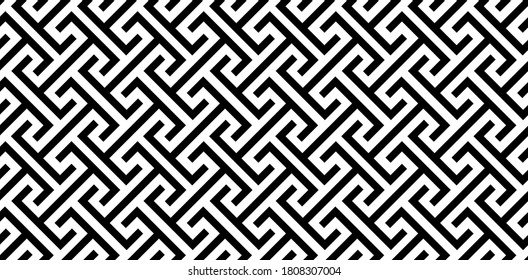 Ethnic vector geometric seamless pattern. Monochrome stylish texture.