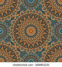 Ethnic vector geometric seamless pattern. Wrapping paper ornament. Morrocan rug seamless pattern. Geometric flower background.