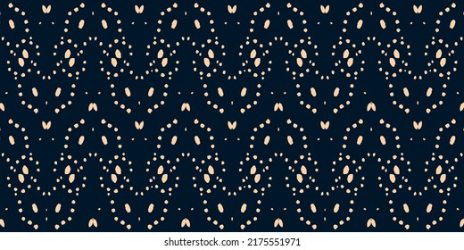 El Vector Étnico Ikat Imprimir Boho. Resumen de Coral Kaleidoscope. Aparentemente Hippie Bohemian. Diseño Índigo hecho a mano. Mosaico Gráfico Índigo. Dibujo de Spots. Scarf Geometric Trendy.