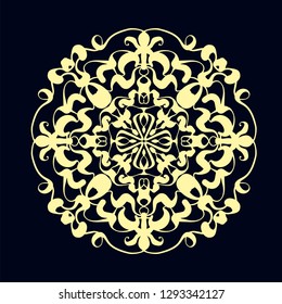 Ethnic vector illustration hand drawn. Line art circle pattern, oriental style. Indian ornament.